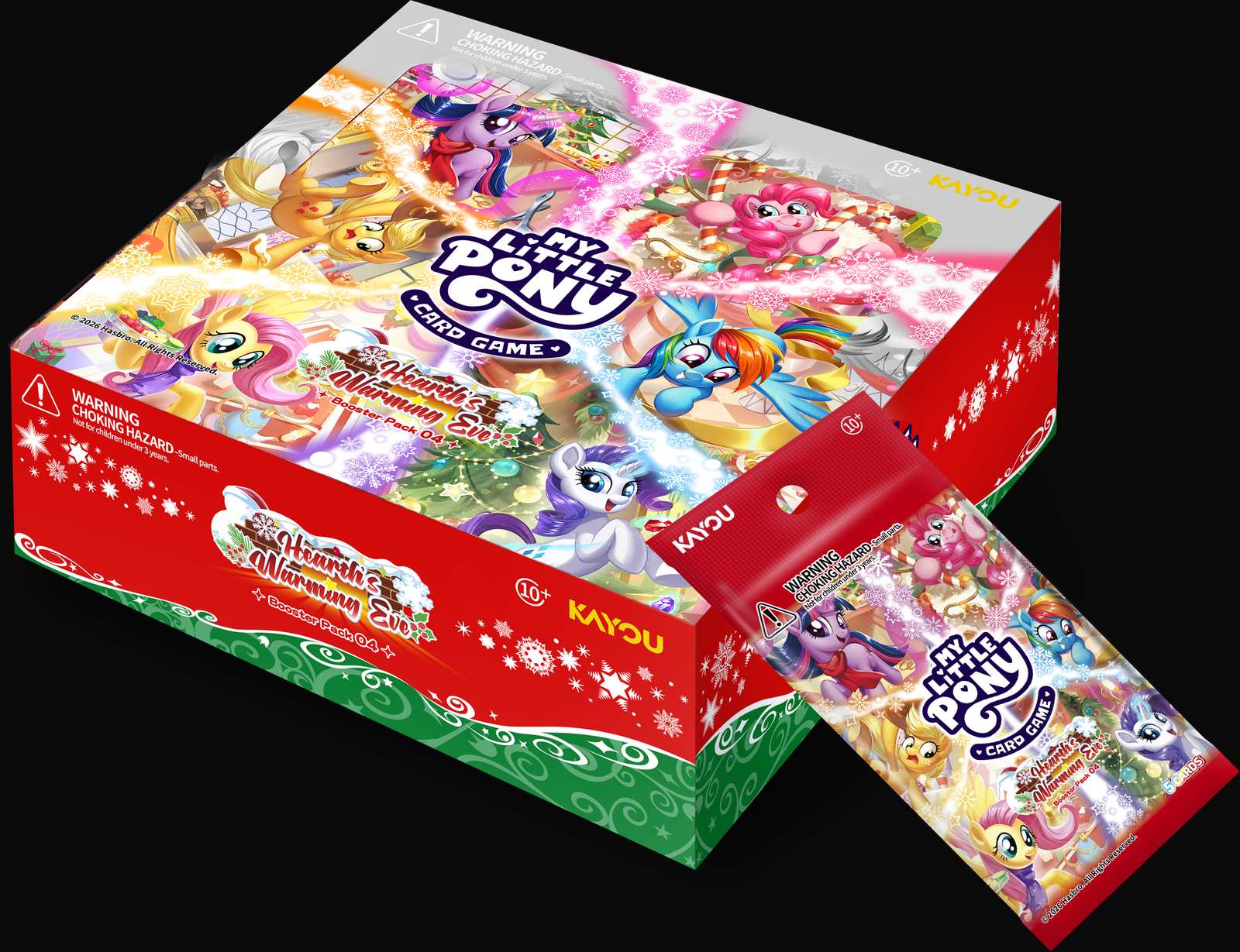 Kayou My Little Pony Hearth's Warming Eve display box and booster pack
